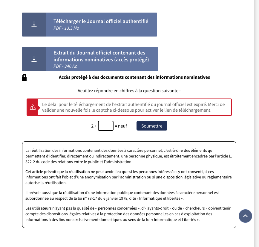 Téléchargement de décret